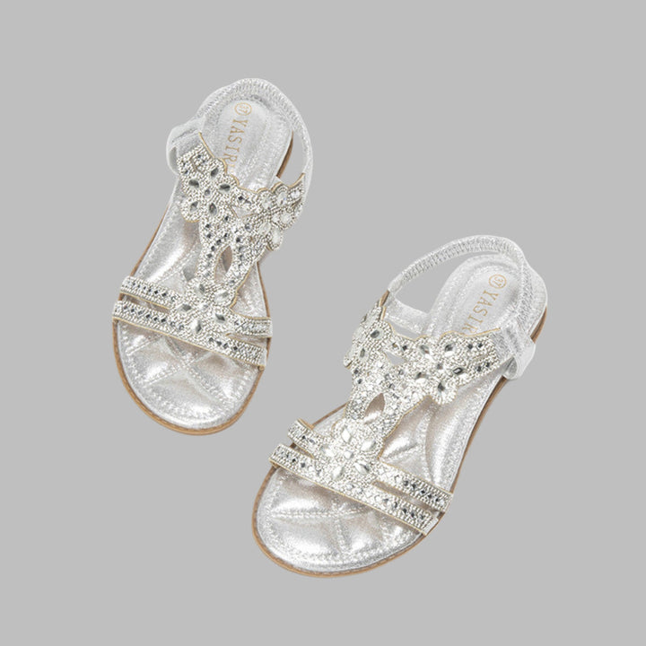 Bella | Women Spring Floral Embellished Flat Sandals