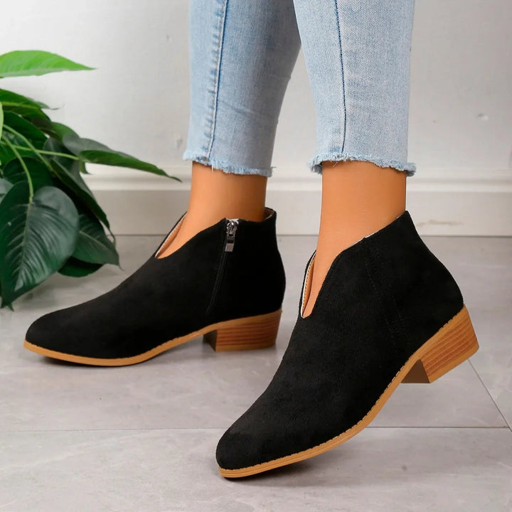 Camille | Women’s Leopard Print Ankle Boots with Zipper