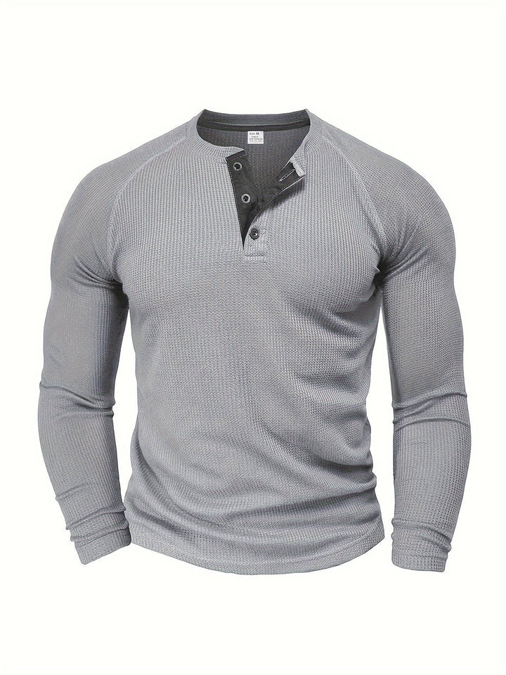 Connor | Classic Button-Neck Long Sleeve Tee