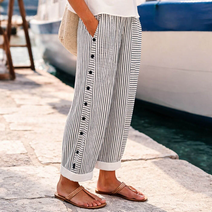 Emily | Lightweight Striped Casual Summer Trousers