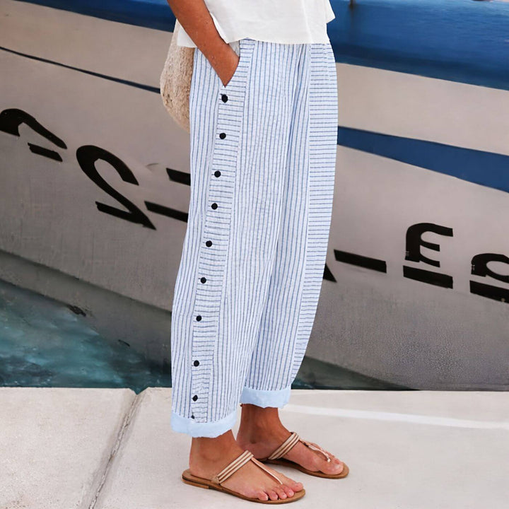 Emily | Lightweight Striped Casual Summer Trousers