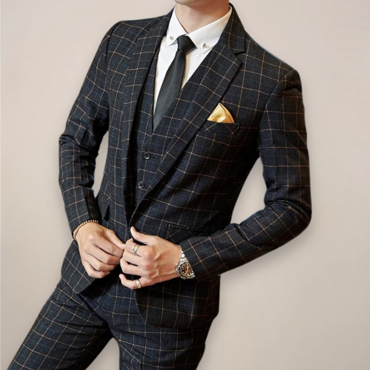 Chris | Men Spring Three Piece Plaid Suit