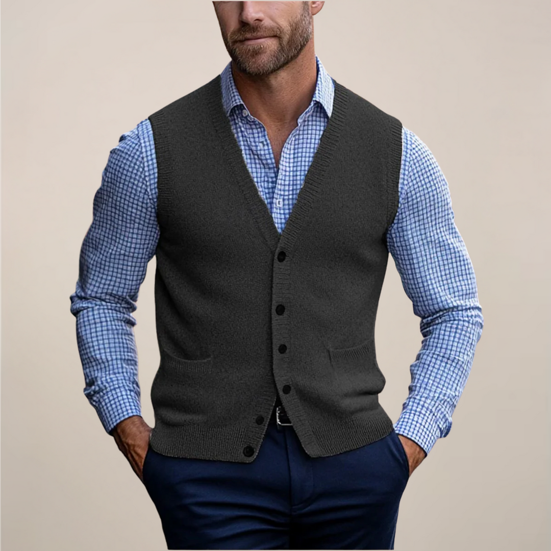 Steven | Men’s Spring Buttoned Knit Vest