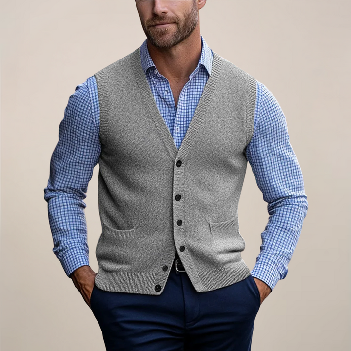 Steven | Men’s Spring Buttoned Knit Vest