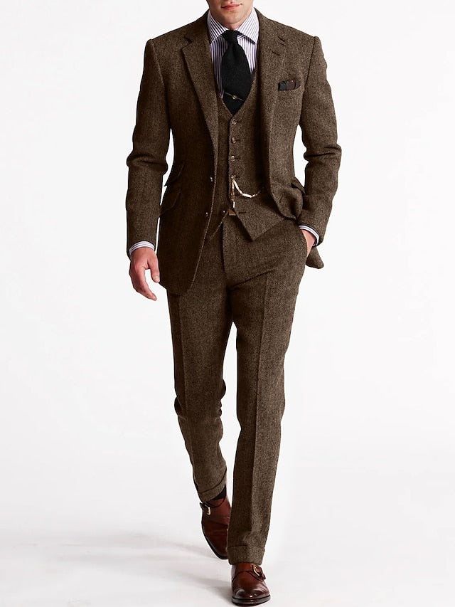 Clark | Men’s Spring Three-Piece Tweed Tuxedo Suit