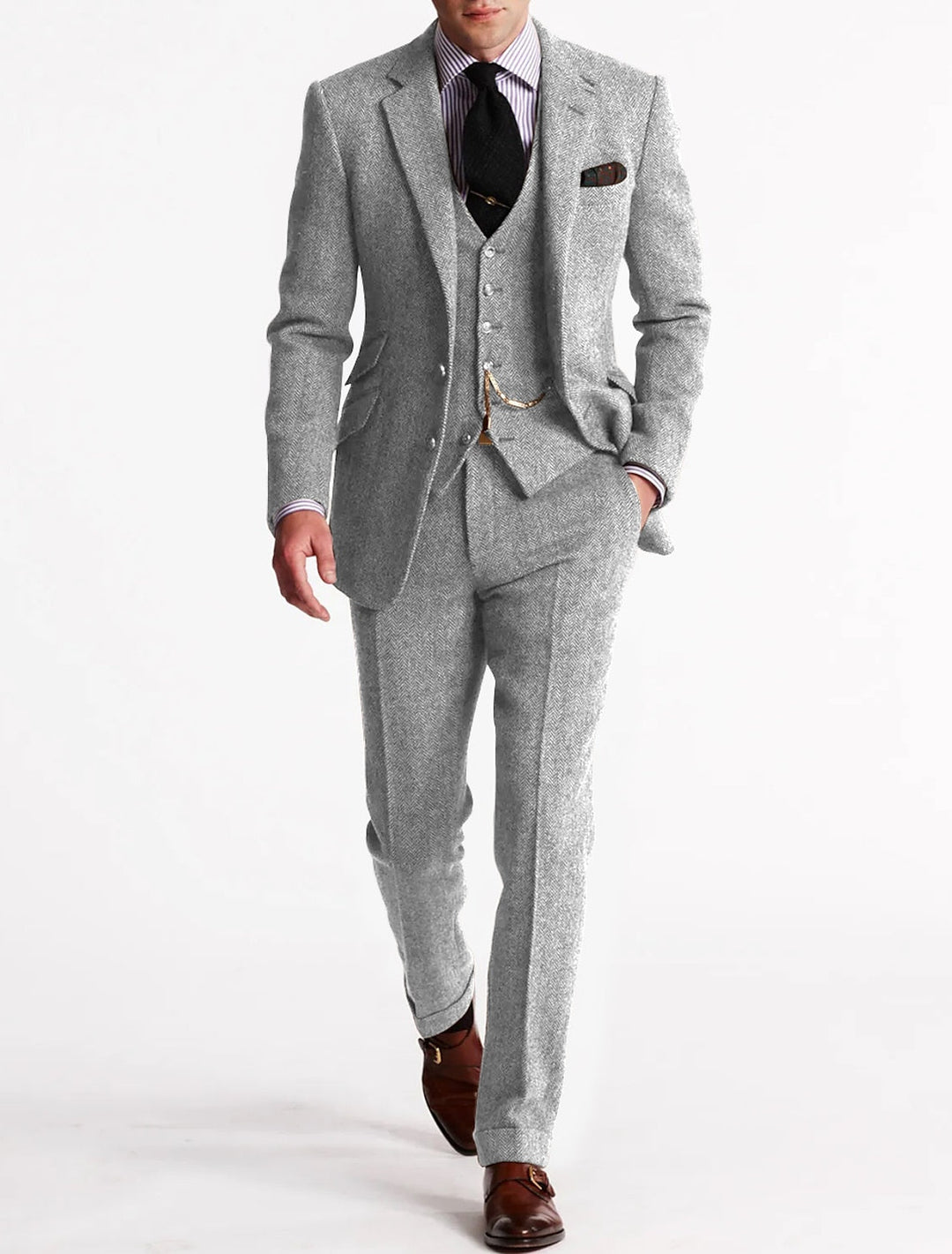 Clark | Men’s Spring Three-Piece Tweed Tuxedo Suit