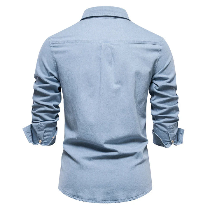 Hunter | Men’s Light Blue Denim Button-Up Shirt