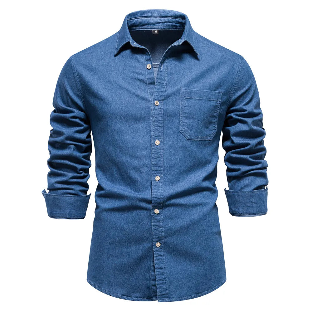 Hunter | Men’s Light Blue Denim Button-Up Shirt