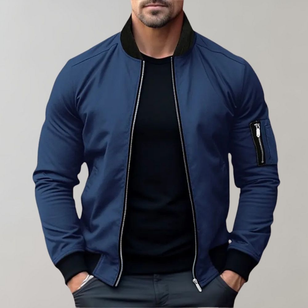 William | Slim Fit Zip Up Bomber Jacket