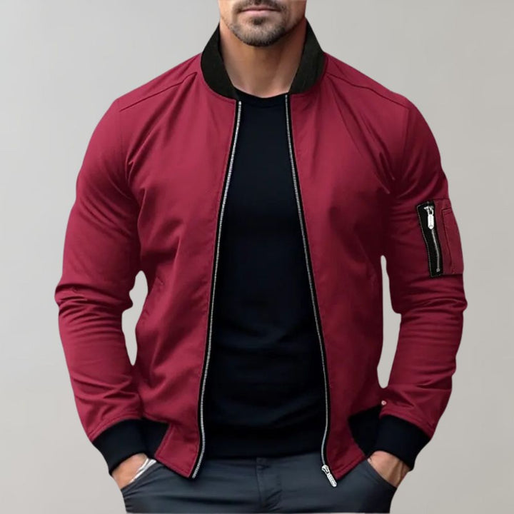 William | Slim Fit Zip Up Bomber Jacket