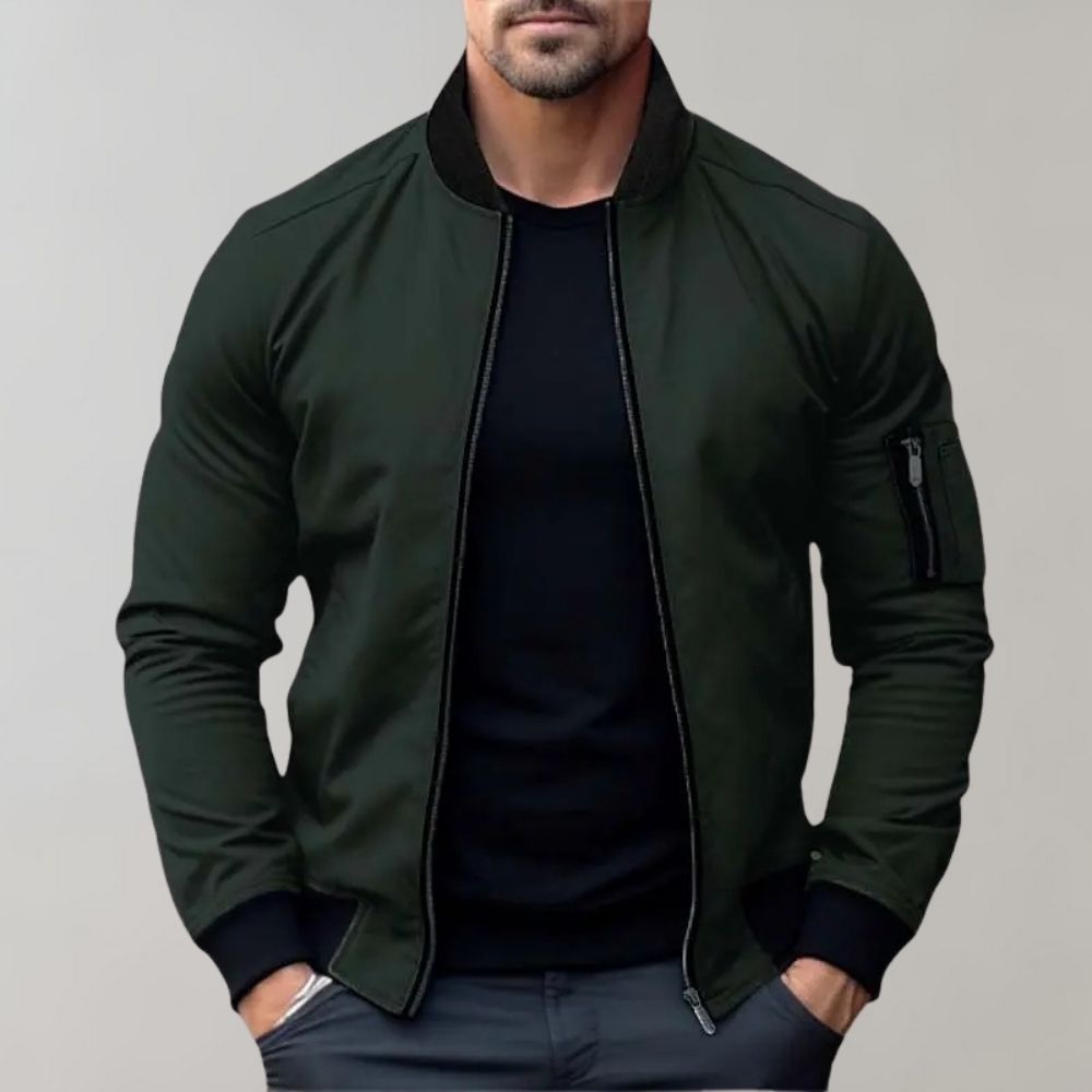 William | Slim Fit Zip Up Bomber Jacket