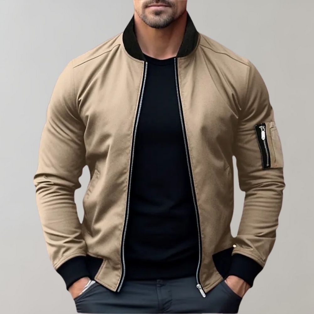 William | Slim Fit Zip Up Bomber Jacket