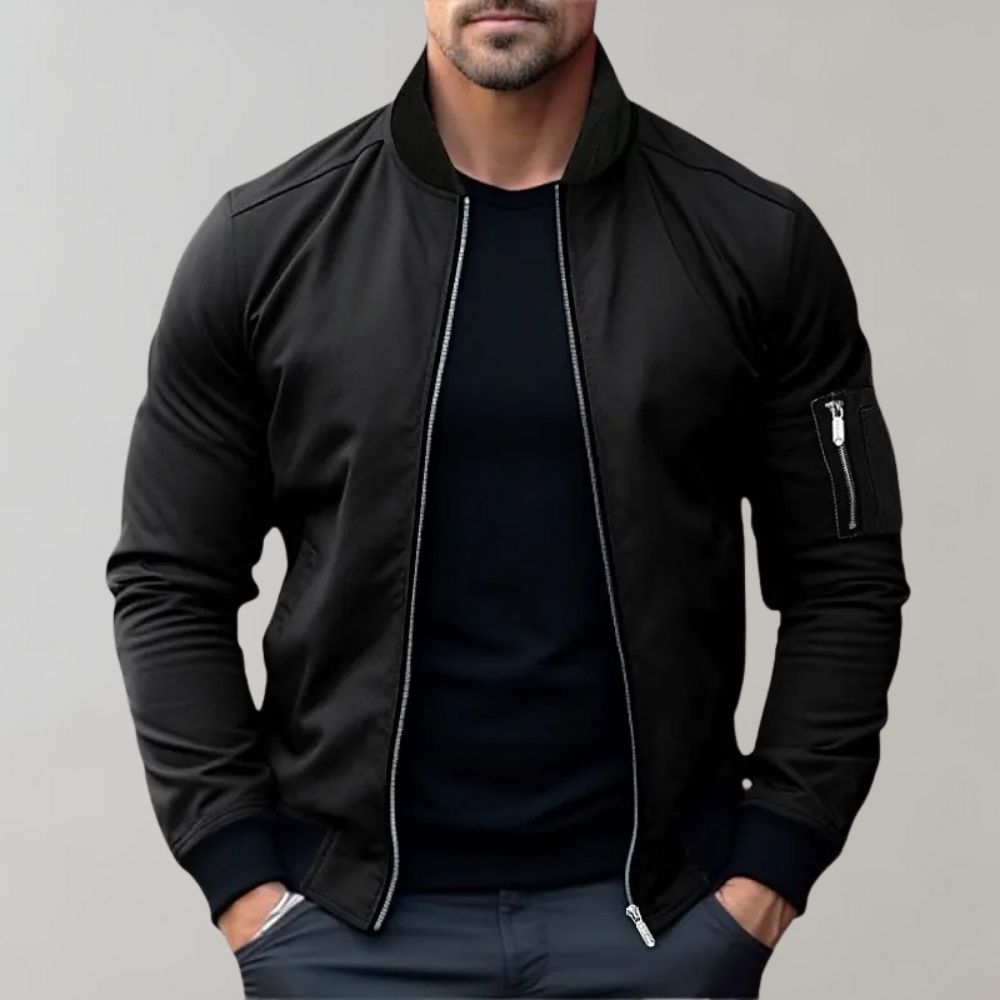 William | Slim Fit Zip Up Bomber Jacket