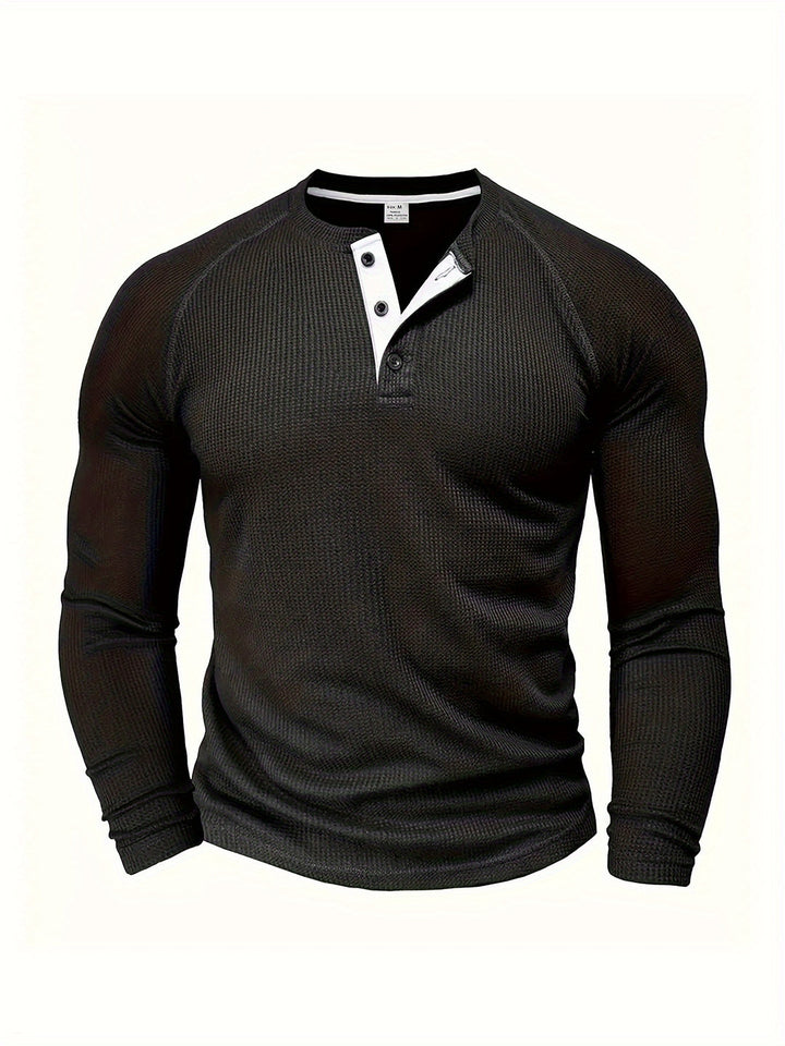 Connor | Classic Button-Neck Long Sleeve Tee