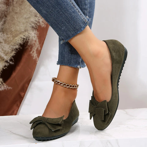 Rebecca | Women’s Spring Bow Accent Ballet Flats