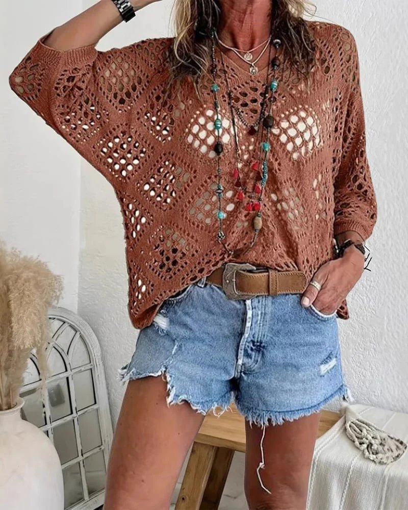 Naomi™ | Stretchy Round Neck Half Sleeve Casual Top