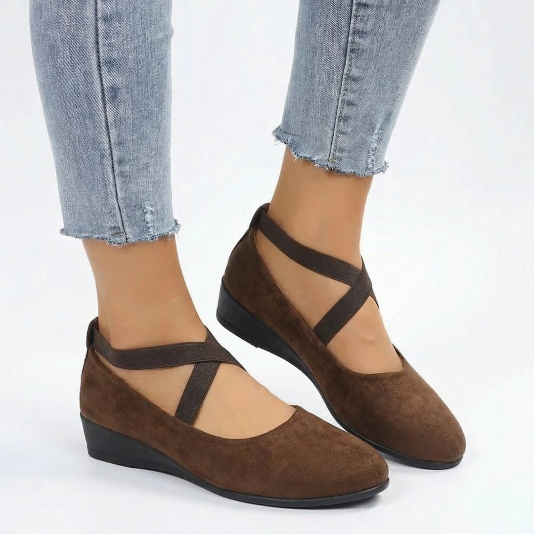Eliza™ | Crisscross Strap Orthopedic Ballet Flats