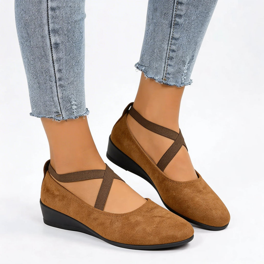 Eliza™ | Crisscross Strap Orthopedic Ballet Flats