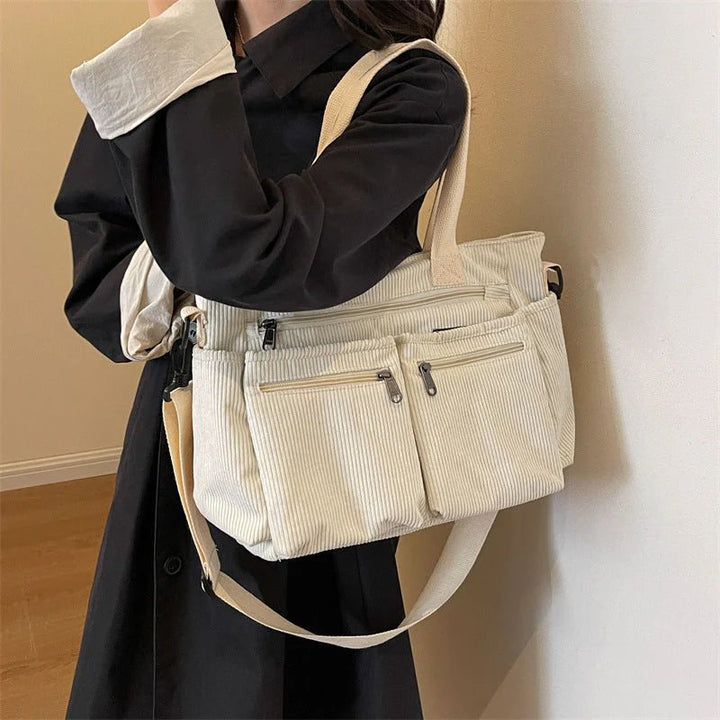 Sloane™ | Corduroy Tote Bag with Functional Pockets