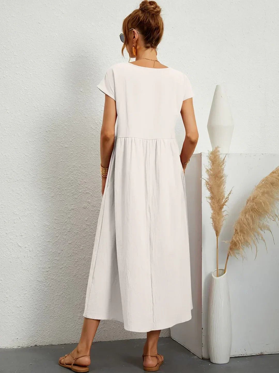 Mavis™ | Flowing V-Neck Midi Dress 
