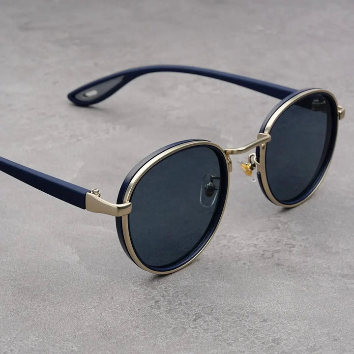Nora™ | UV400 Retro Round Metal-Acetate Sunglasses