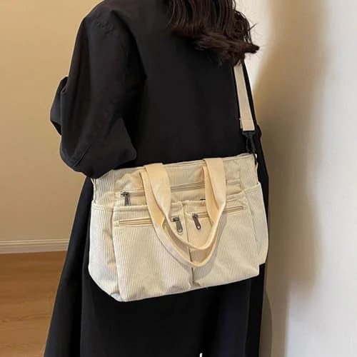 Sloane™ | Corduroy Tote Bag with Functional Pockets