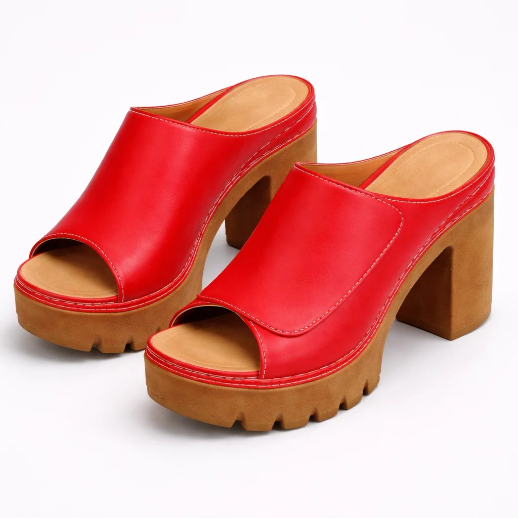 Anna™ | Wide Base Platform Strap-On Heels