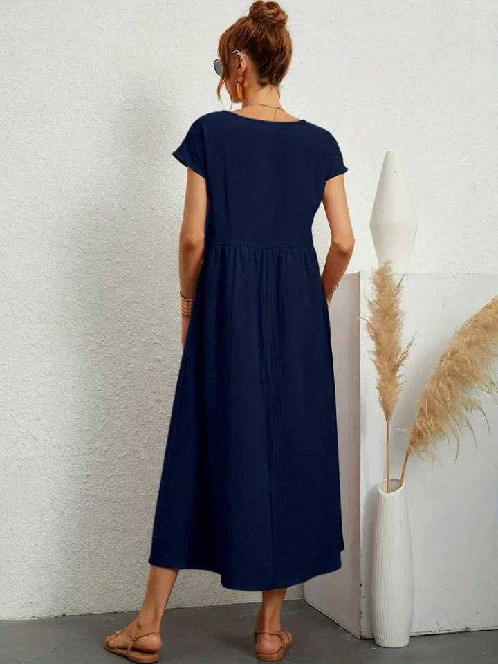 Mavis™ | Flowing V-Neck Midi Dress 