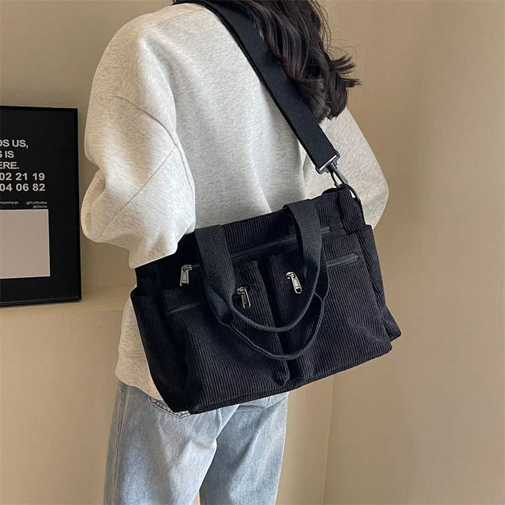 Sloane™ | Corduroy Tote Bag with Functional Pockets