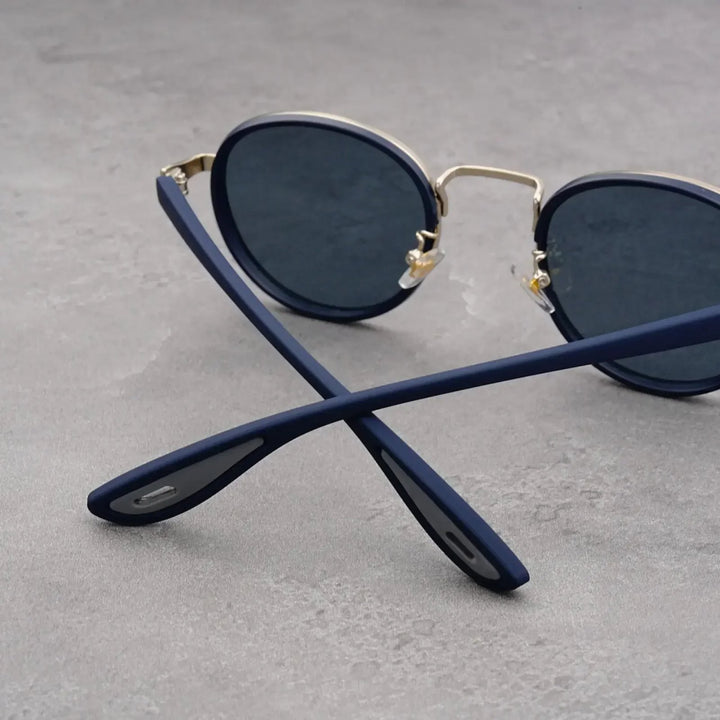 Nora™ | UV400 Retro Round Metal-Acetate Sunglasses
