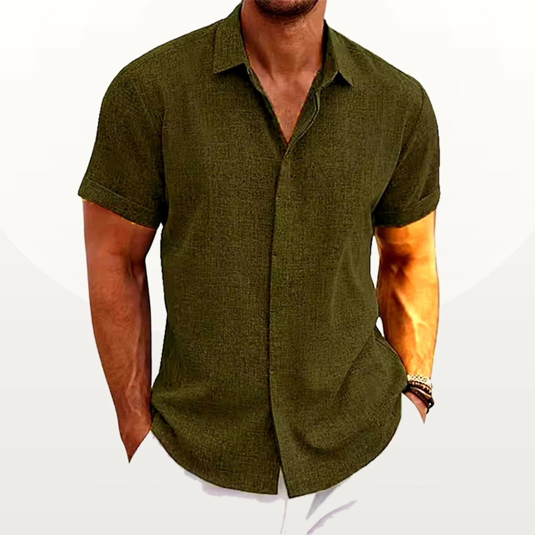 Caleb™ | Button-Front Spread Collar Lightweight Shirt