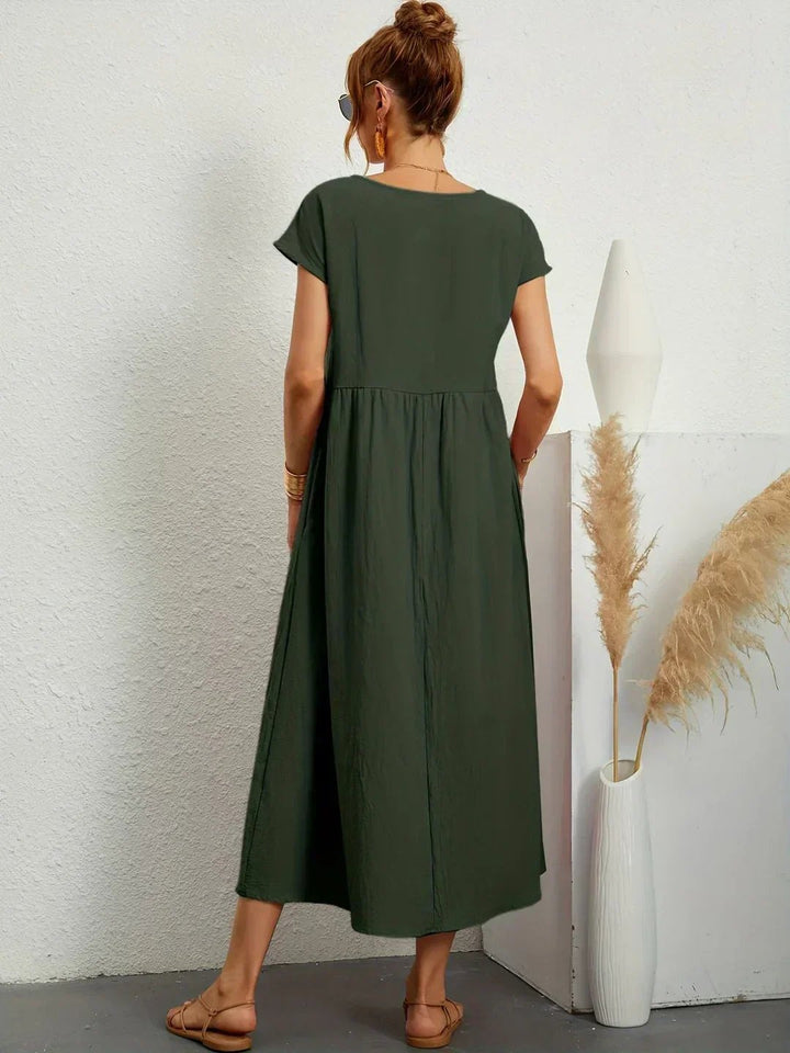 Mavis™ | Flowing V-Neck Midi Dress 
