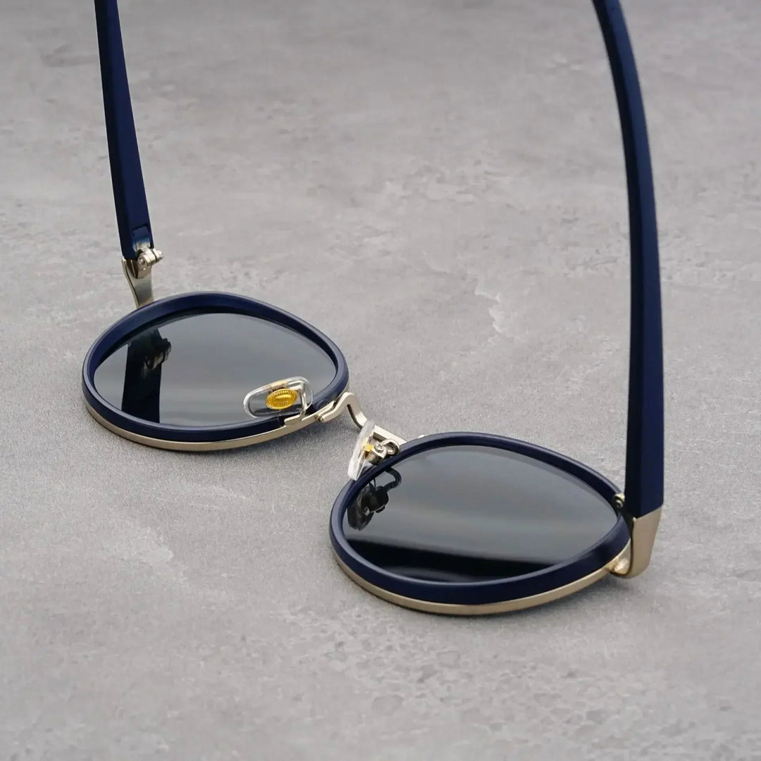 Nora™ | UV400 Retro Round Metal-Acetate Sunglasses