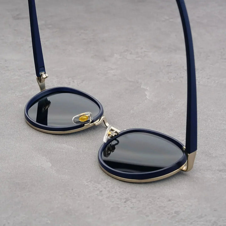 Nora™ | UV400 Retro Round Metal-Acetate Sunglasses