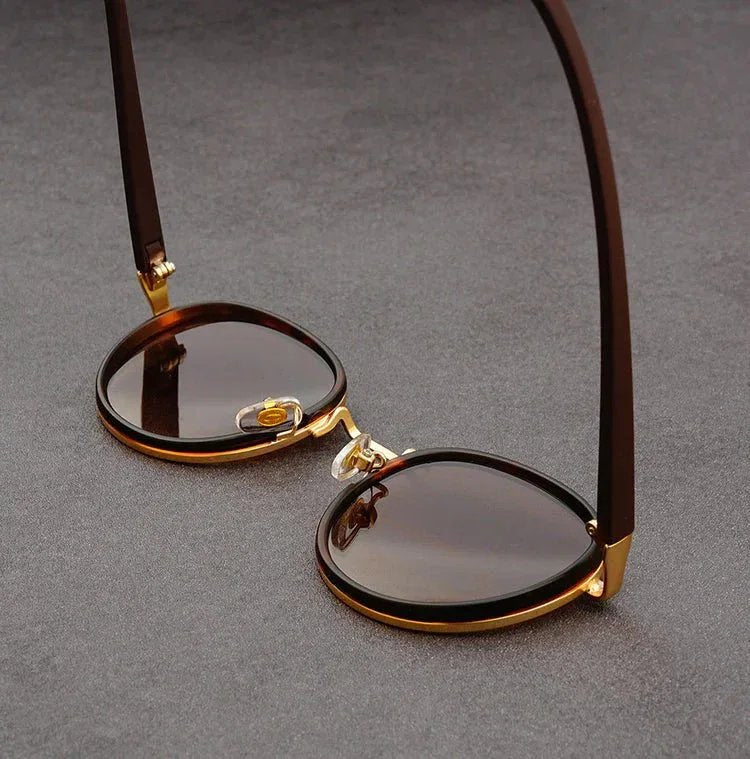 Nora™ | UV400 Retro Round Metal-Acetate Sunglasses
