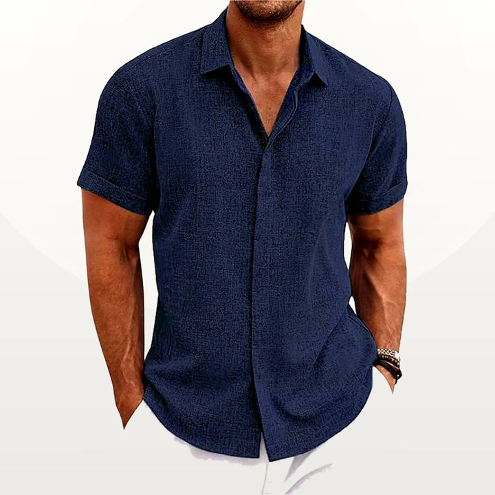Caleb™ | Button-Front Spread Collar Lightweight Shirt