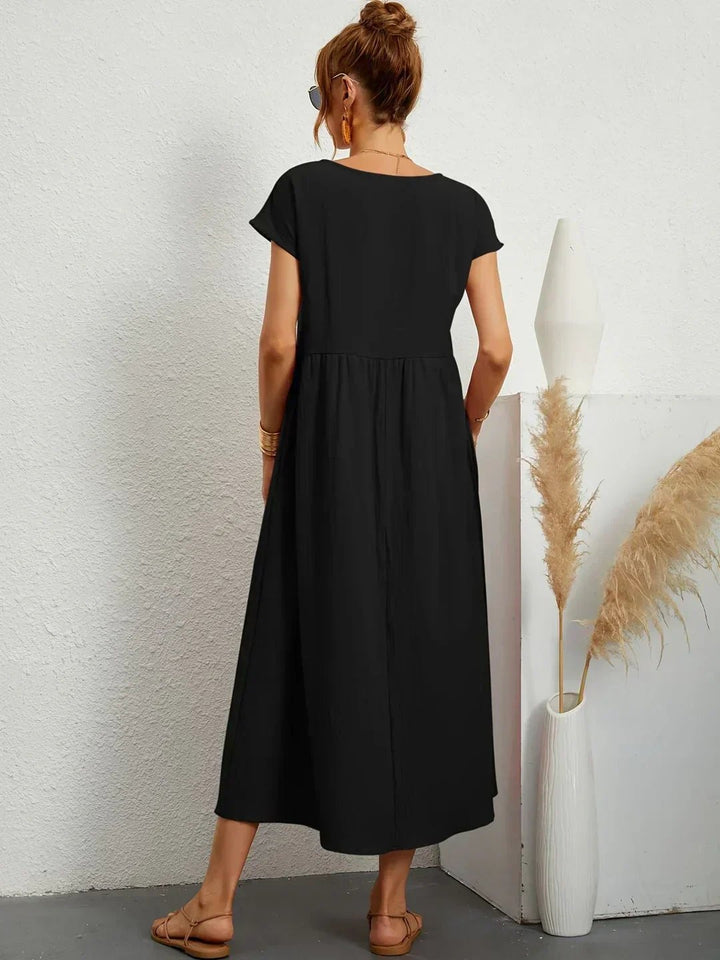 Mavis™ | Flowing V-Neck Midi Dress 
