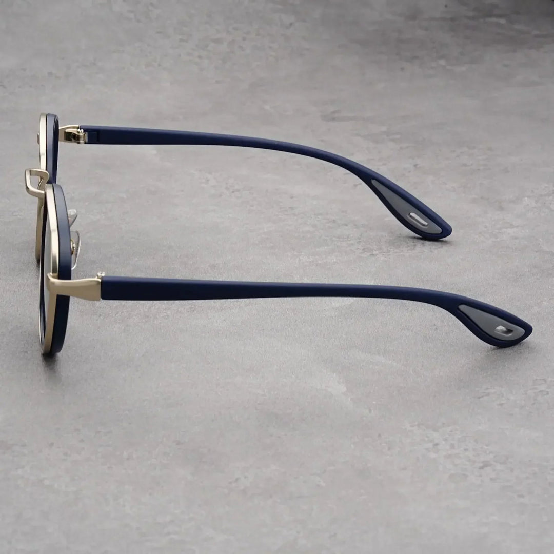 Nora™ | UV400 Retro Round Metal-Acetate Sunglasses