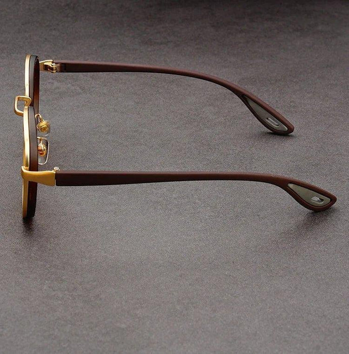 Nora™ | UV400 Retro Round Metal-Acetate Sunglasses