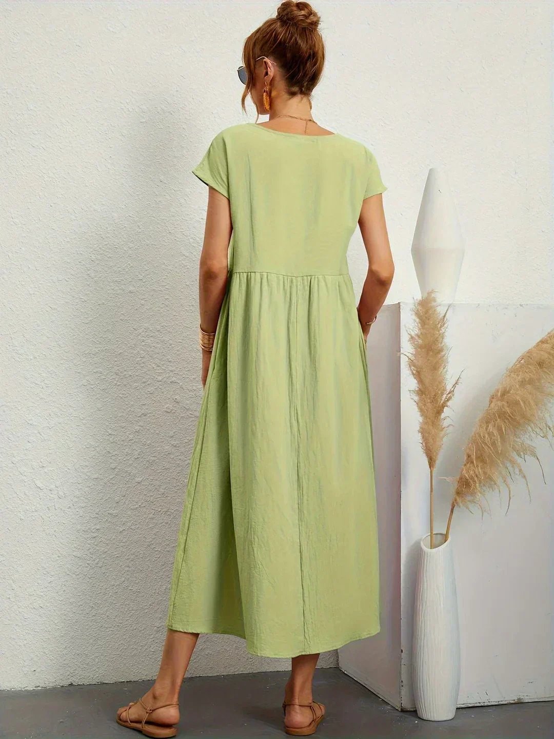 Mavis™ | Flowing V-Neck Midi Dress 