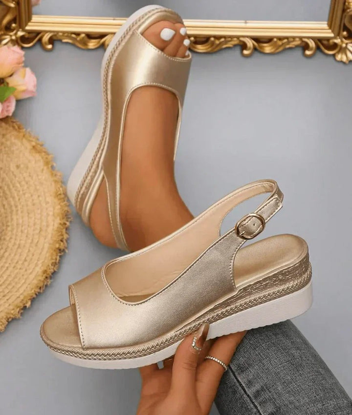 Ivy™ | Open-Toe Slingback Wedge Sandals