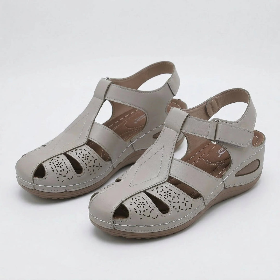 Christina™ | Perforated Comfort Sandals with Ankle Strap