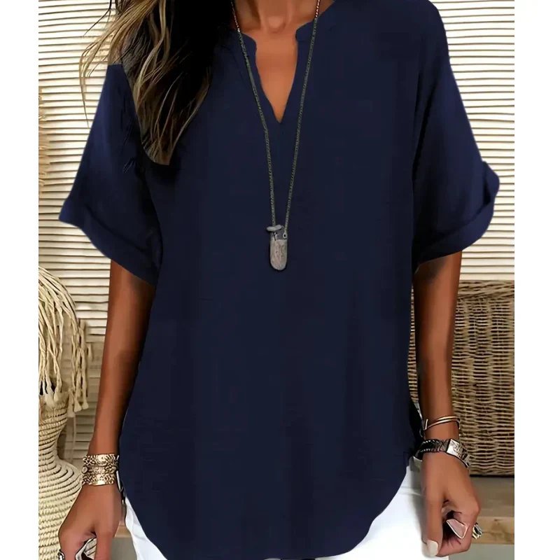 Dahlia™ | Lightweight V-Neck Blouse with Side Slits