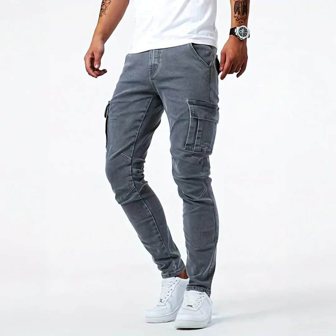 Theo™ | Stretch Denim Cargo Jeans with Multi-Pocket