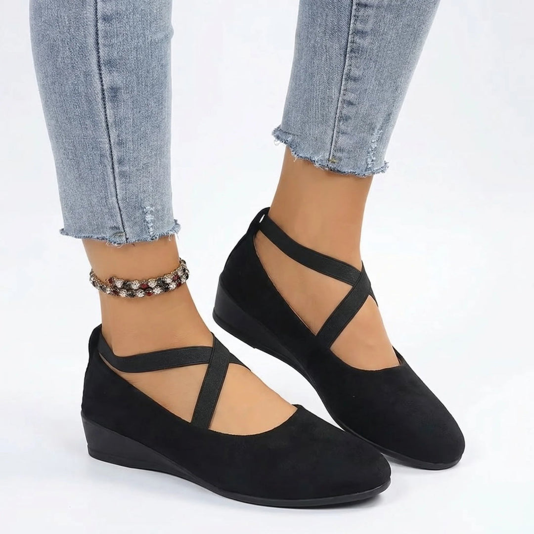 Eliza™ | Crisscross Strap Orthopedic Ballet Flats