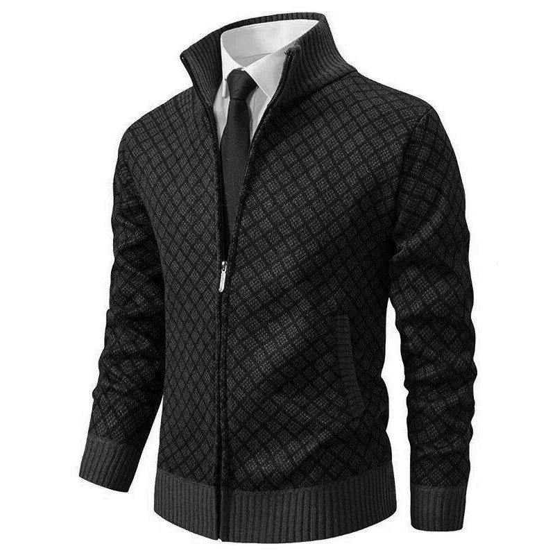 Leah™ | Waffle-Textured Zip-Up Cardigan