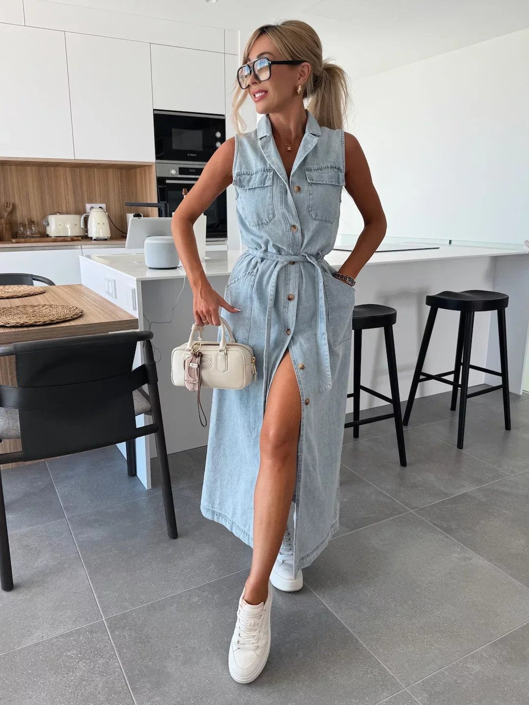 Hope™ | Sleeveless Button-Down Maxi Dress