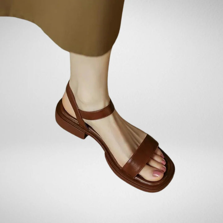 Harper™ | Ankle Strap Low Heel Leather Sandals