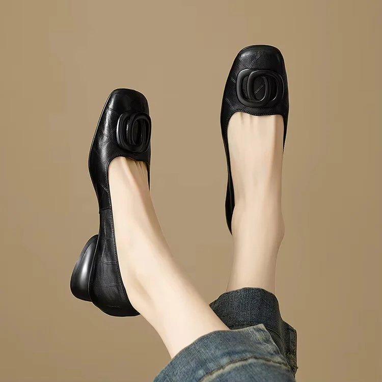 Evelyn™ | Cushioned Leather Ballet Flats