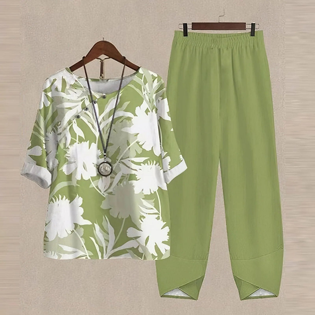 Emilia™ | Button-Front Shirt and Pants Comfort Set